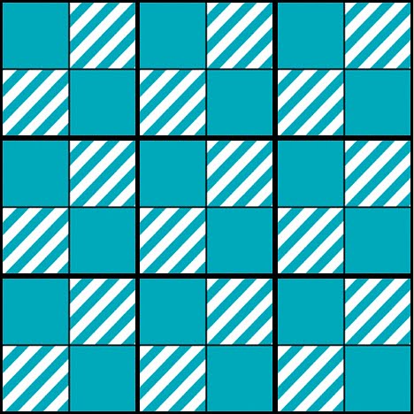 ArtbyJean - Tea Bag Tiles: Aqua checkerboard stripes.