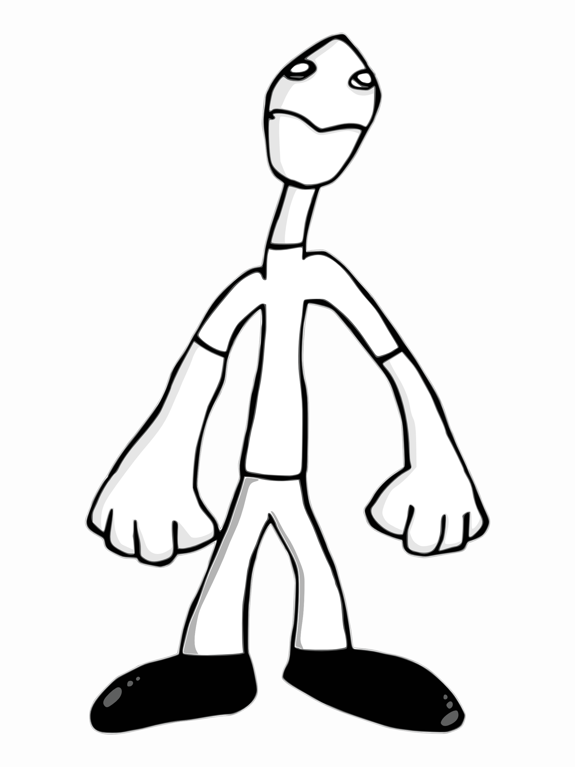 Clip Art: Zombie Clerk 2 Black White Line Art ...