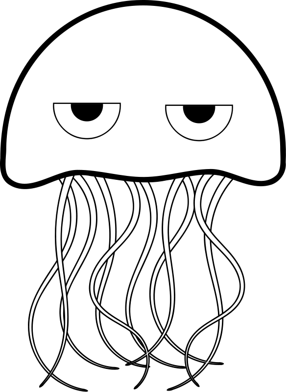 Clipart - Jellyfish - Coloring Book