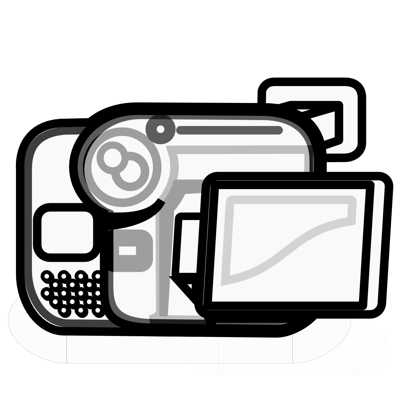 camera video black white line art coloring book ...