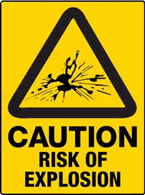WS499 - CAUTION RISK OF EXPLOSION WARNING SIGNS - Warning Signs