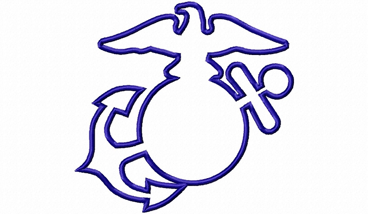 Applique Eagle Globe & Anchor Silhouette Machine Embroidery Design