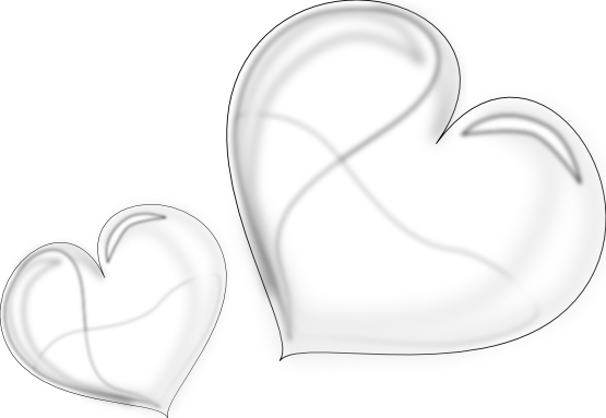 Heart Glossy two Black White Line Art Coloring Book Colouring ...