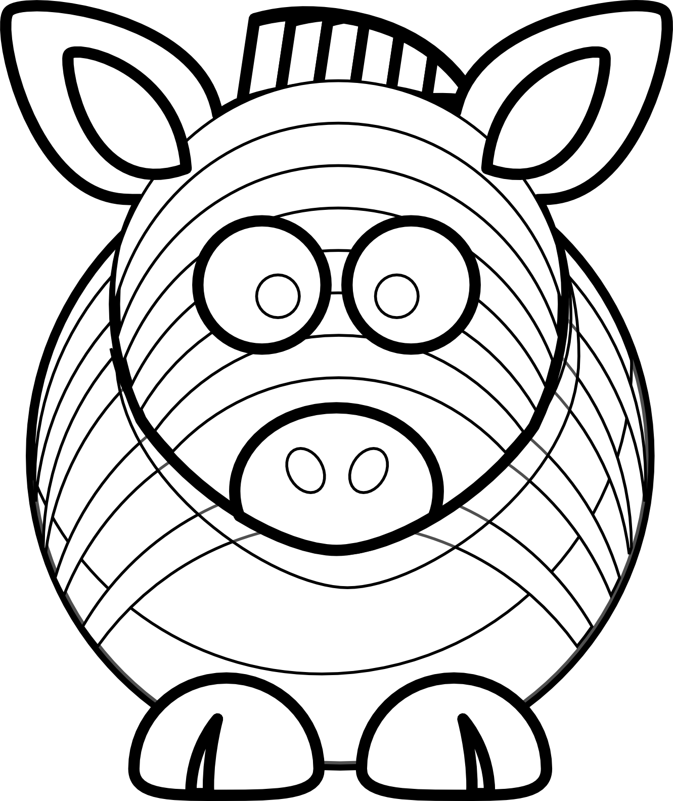 Cartoon Zebra Black White Line Art Scalable Vector Graphics SVG ...