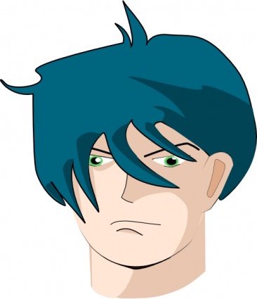 Blue Hair Man clip art - Download free Other vectors