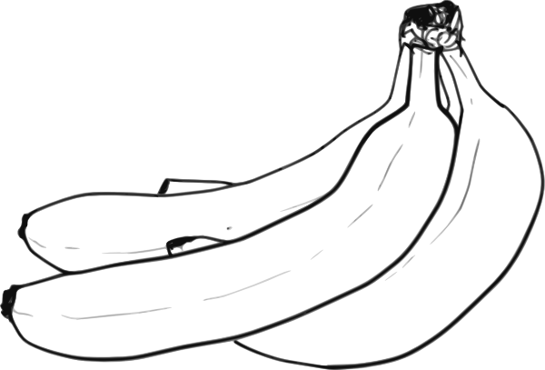 Banana Bunch Line Art clip art - vector clip art online, royalty ...