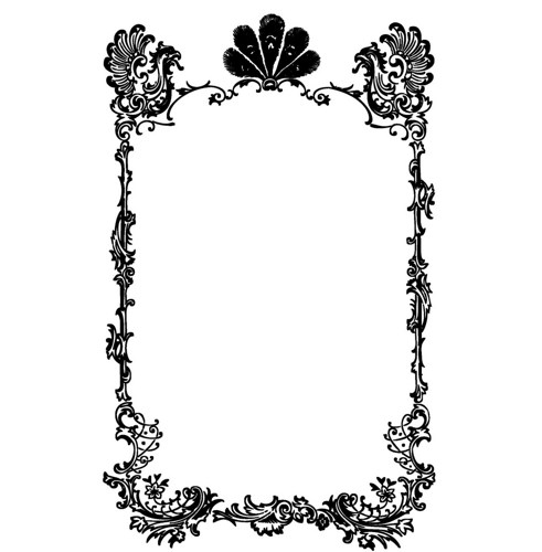 Vintage Border Rectangle with Patterns // FLONZ Clear stamp clingy ...