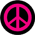 Pink PEACE SIGN on Black Background--BUMPER STICKER
