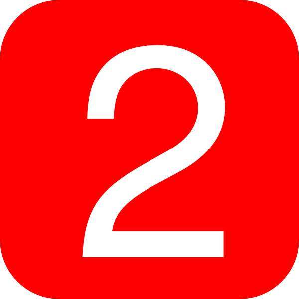 Red, Rounded, Square With Number 2 clip art - vector clip art ...