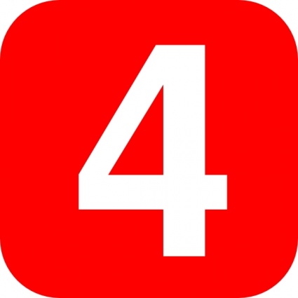 Red Rounded Square With Number 4 clip art - Download free Other ...
