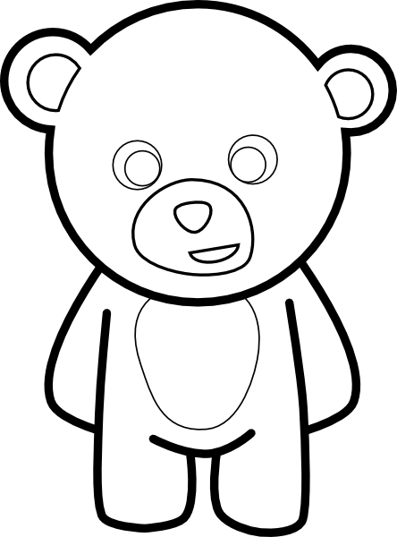 Teddy Bear Outline clip art - vector clip art online, royalty free ...