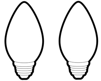 Christmas Light Bulb Outline - Free Clipart Images
