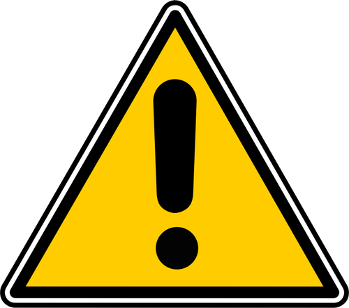 Vector drawing of exclamation mark in yellow triangle | Public ...