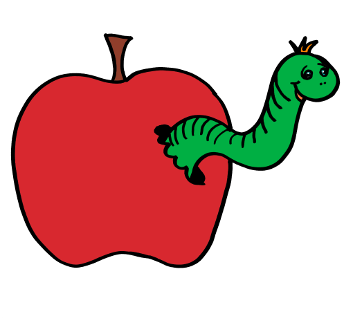 Clipart apple worm