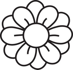 Flower line drawing clip art free