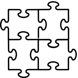 4 piece puzzle clipart