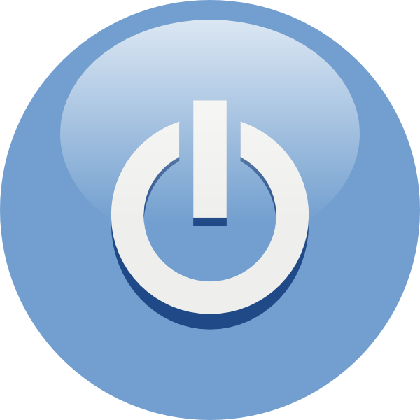 Blue Power Button Clip Art - vector clip art online ...