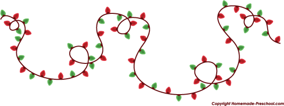 Christmas lights banner clipart