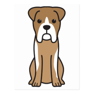 Cartoon Boxer Dog Postcards | Zazzle