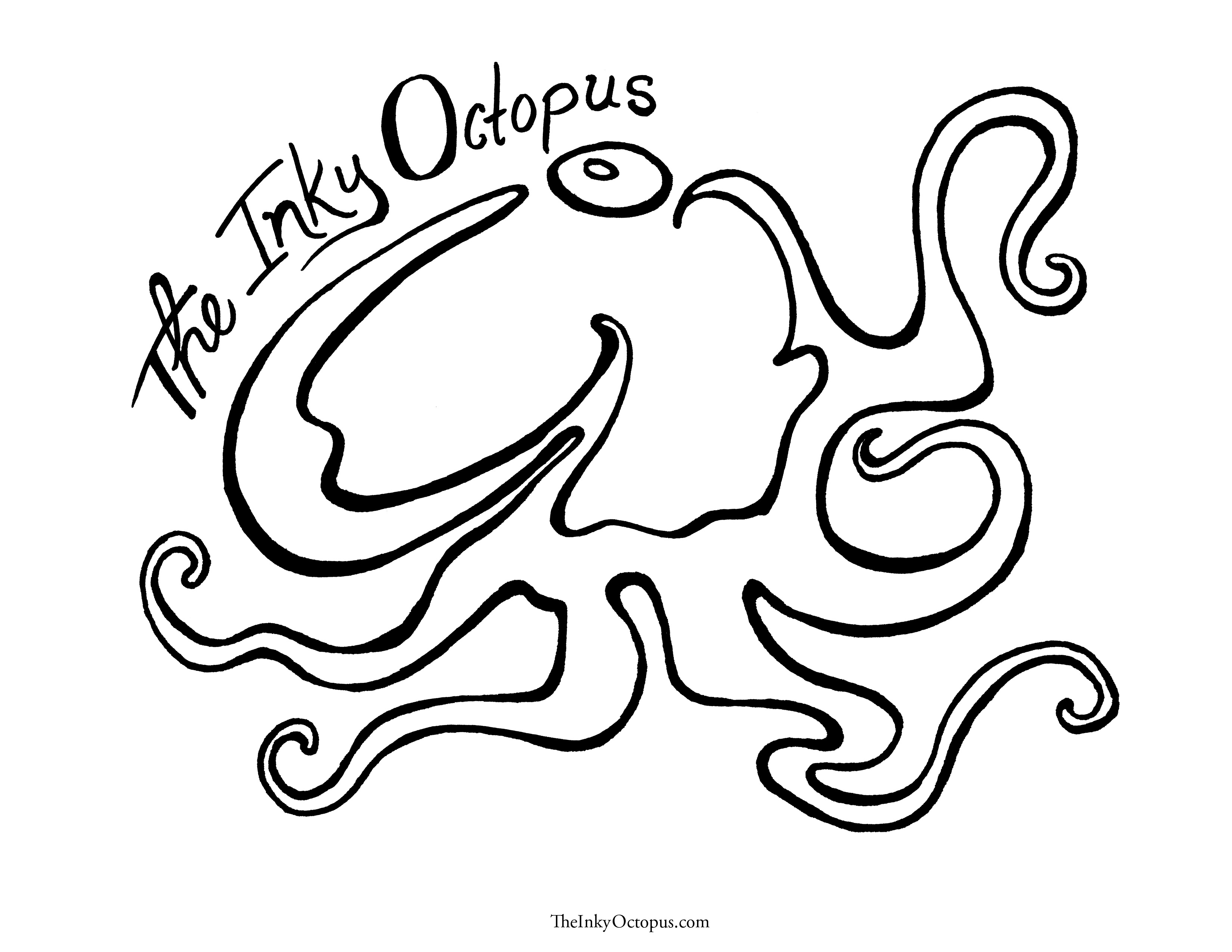Printable Octopus Coloring Pages - The Inky Octopus