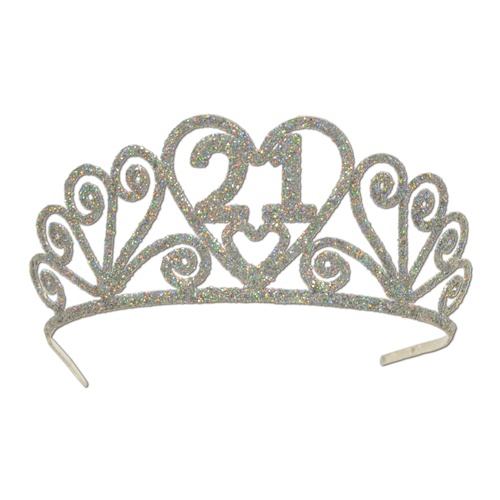 Glittered "21" Tiara