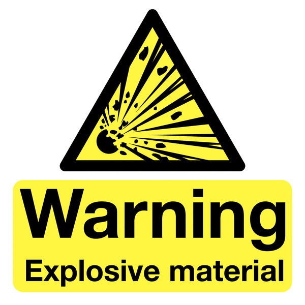 Warning Explosive Material - 10 Pack Safety Labels | Seton UK