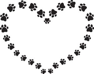Dog paw prints, Art clipart and Clipart black and white