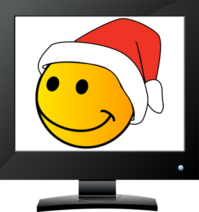 Smiley face on a computer clipart