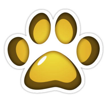 Ooh, shiny! Paw Print - Yellow" Stickers by Autophobicat | Redbubble