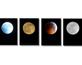 Glowing moon art set | Etsy