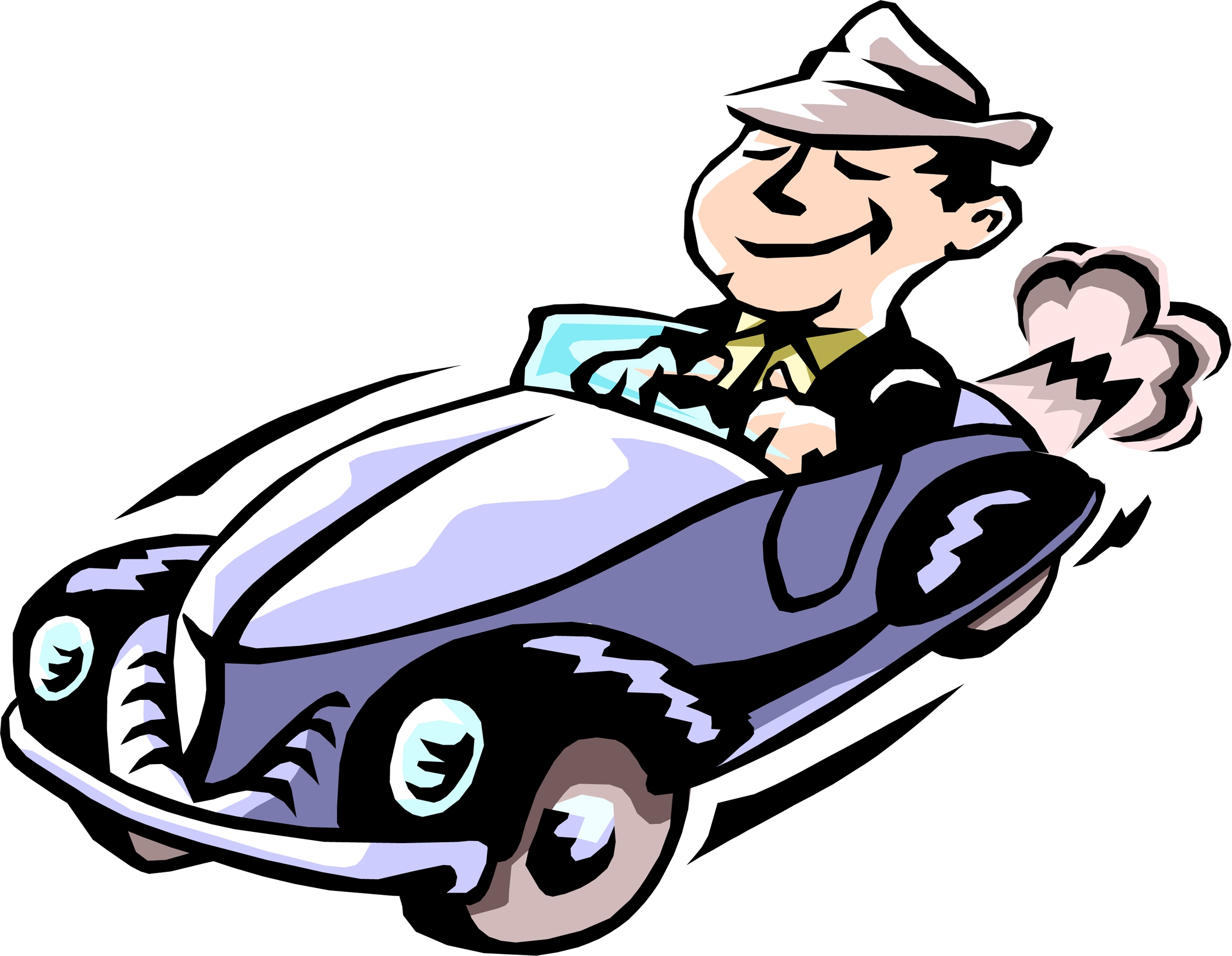Groundhog driving a car clipart