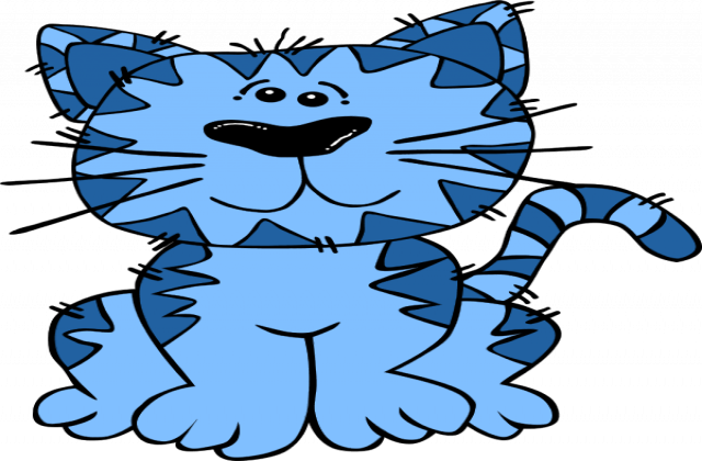 Cartoon Cat Sitting Vector Clip Art - Litle Pups