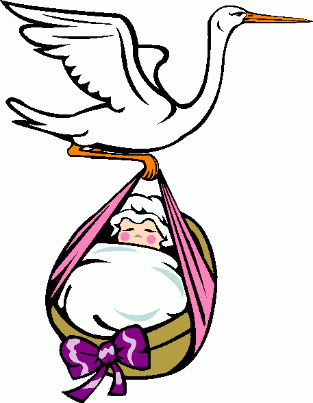 stork_&_girl clipart - stork_&_girl clip art