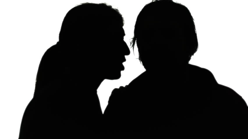 Silhouette Woman With Lipstick Makeup Looking Herself In The ...