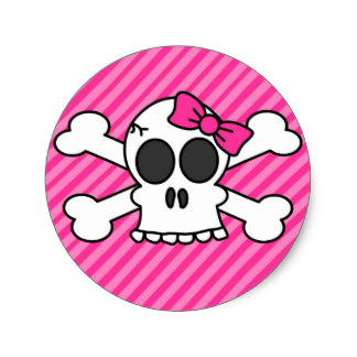 Pink Skull And Crossbone Stickers | Zazzle