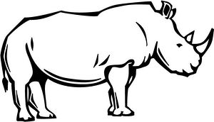 Rhino clipart black and white