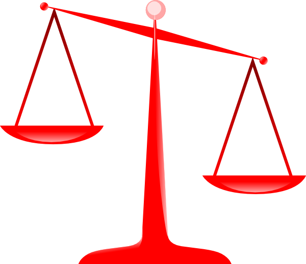Scales Of Justice (red) Clip Art - vector clip art ...