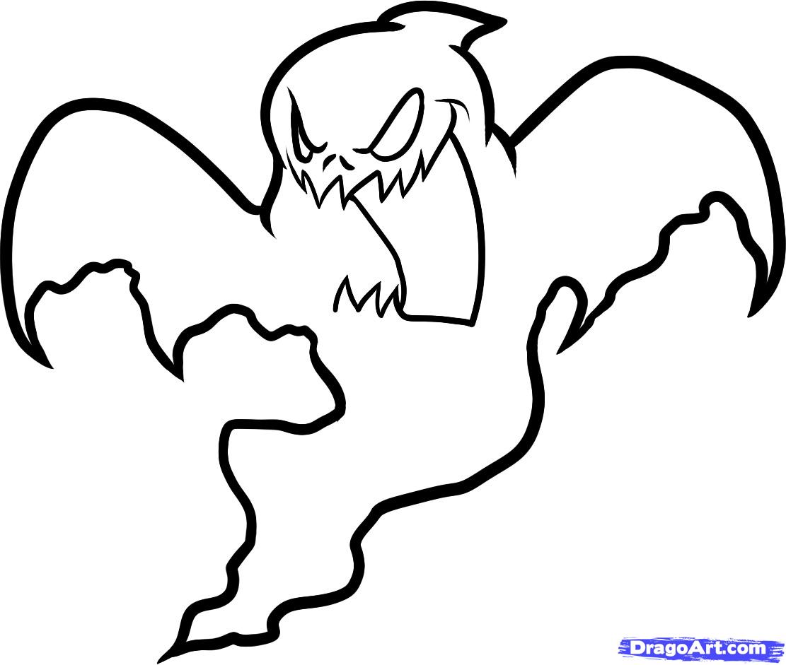 How to Draw a Halloween Ghost, Halloween Ghost, Step by Step ...