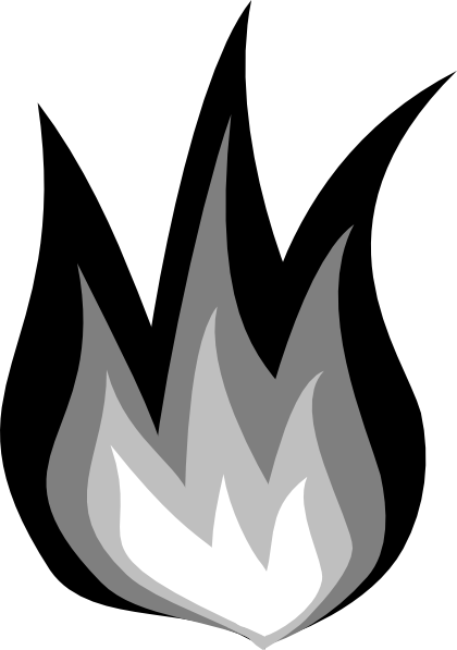 Clip Art Black And White Fire Clipart