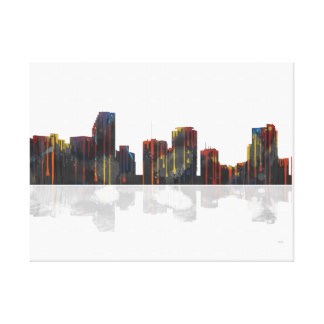 Miami Skyline Wrapped Canvas Prints | Zazzle