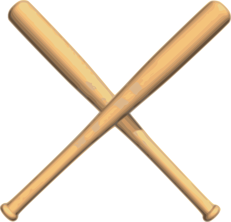 Clipart - Crossed bats baseball