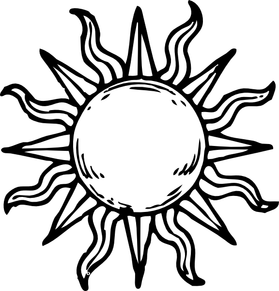 Sun drawing clipart