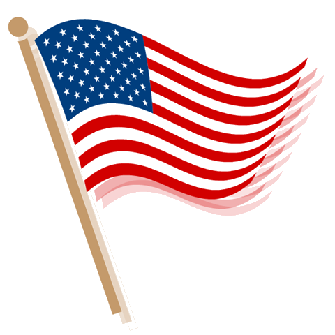 Waving usa flag clipart