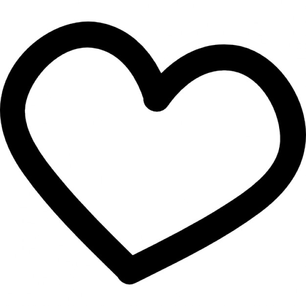 Heart hand drawn symbol outline Icons | Free Download