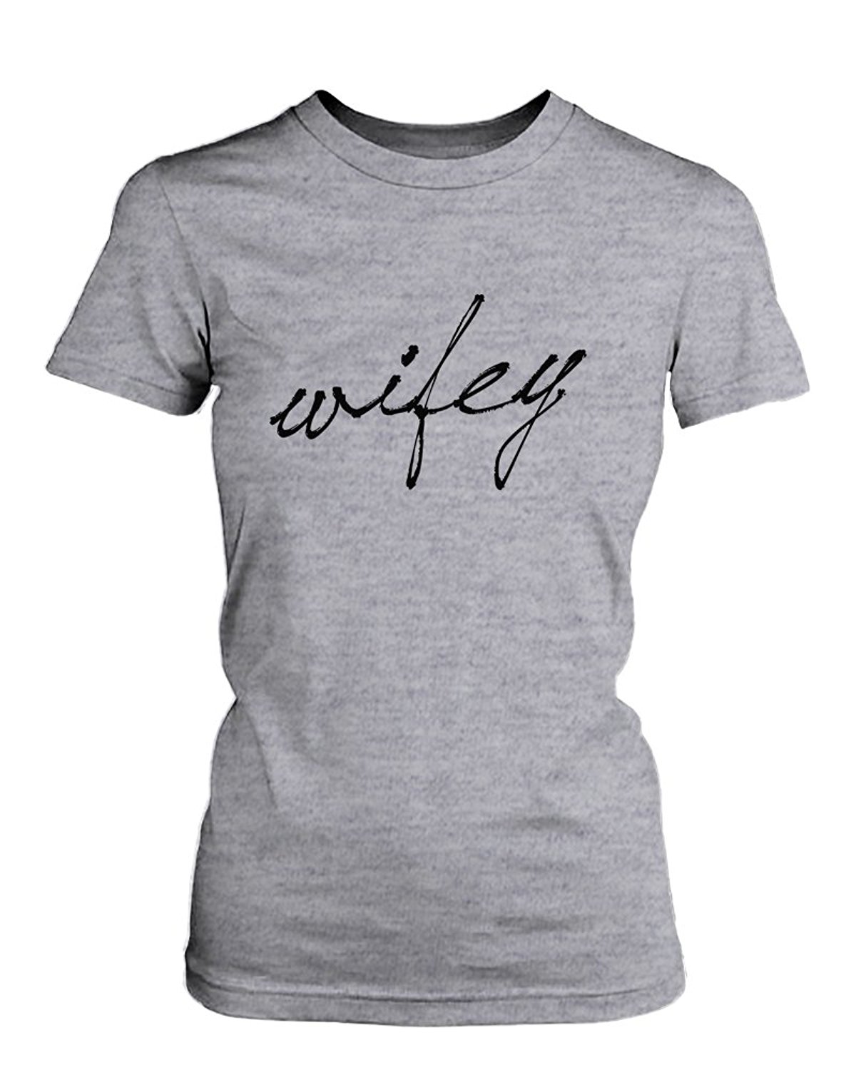 Amazon.com: Cute Hubby and Wifey Couple Shirts – Matching Grey ...