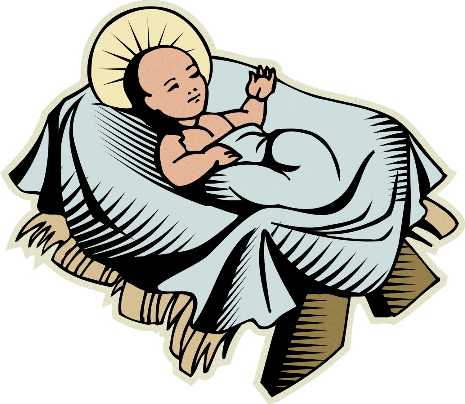 Baby jesus in a manger clipart