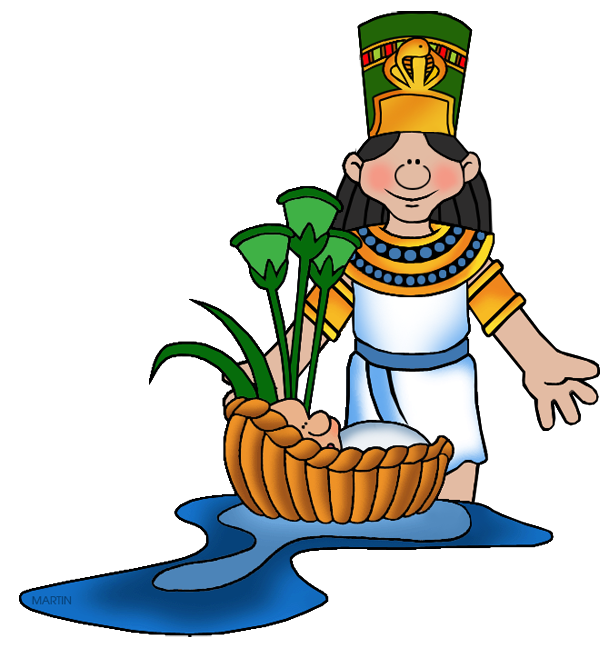 Free Bible Clip Art by Phillip Martin, Pharaoh's Daughter with Moses