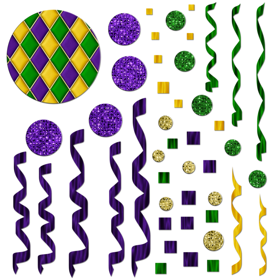 FREE Mardi Gras Themed Streamers/Confetti Graphics by ...