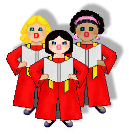 Choir Clip Art - Group of Girls Singing - Choir Clip Art