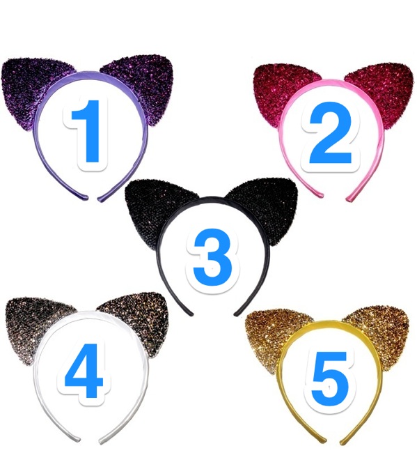 Adult Kids Animal Shiny Silk Tinsel Cat Ears Fancy Dress Up Alice ...